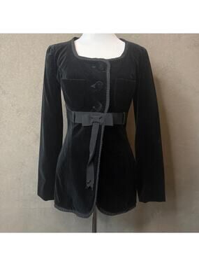 Vintage Gemma Kahng Bergdorf Goodman Black Velvet Bow Blazer Jacket Sz 8